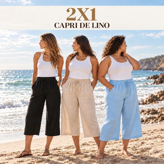 Promo 2x1 capris de lino
