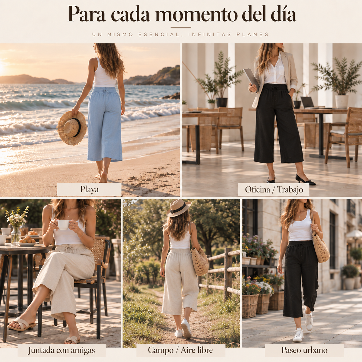 Promo 3x1 capris de lino